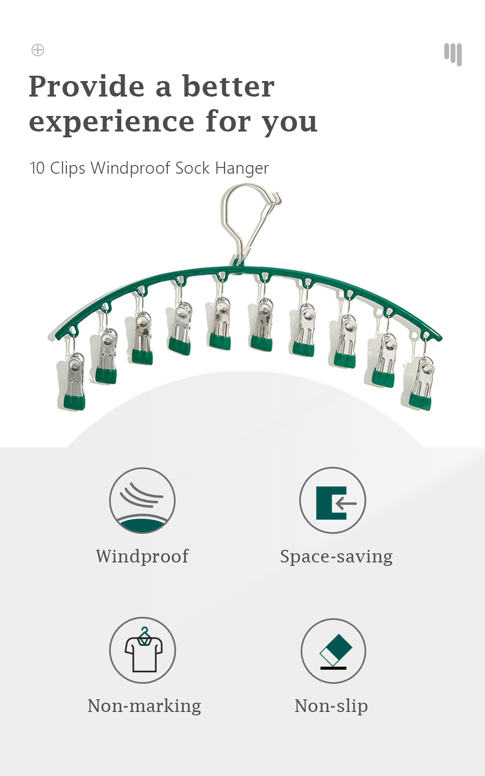 10 Clips Windproof Sock Hanger-2